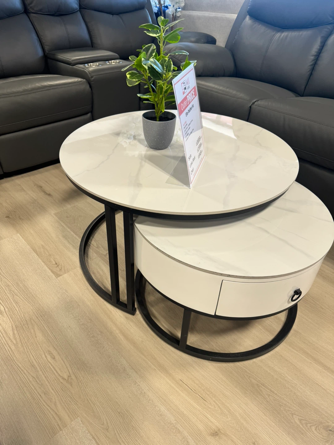 Nesting Coffee Table with Drawer