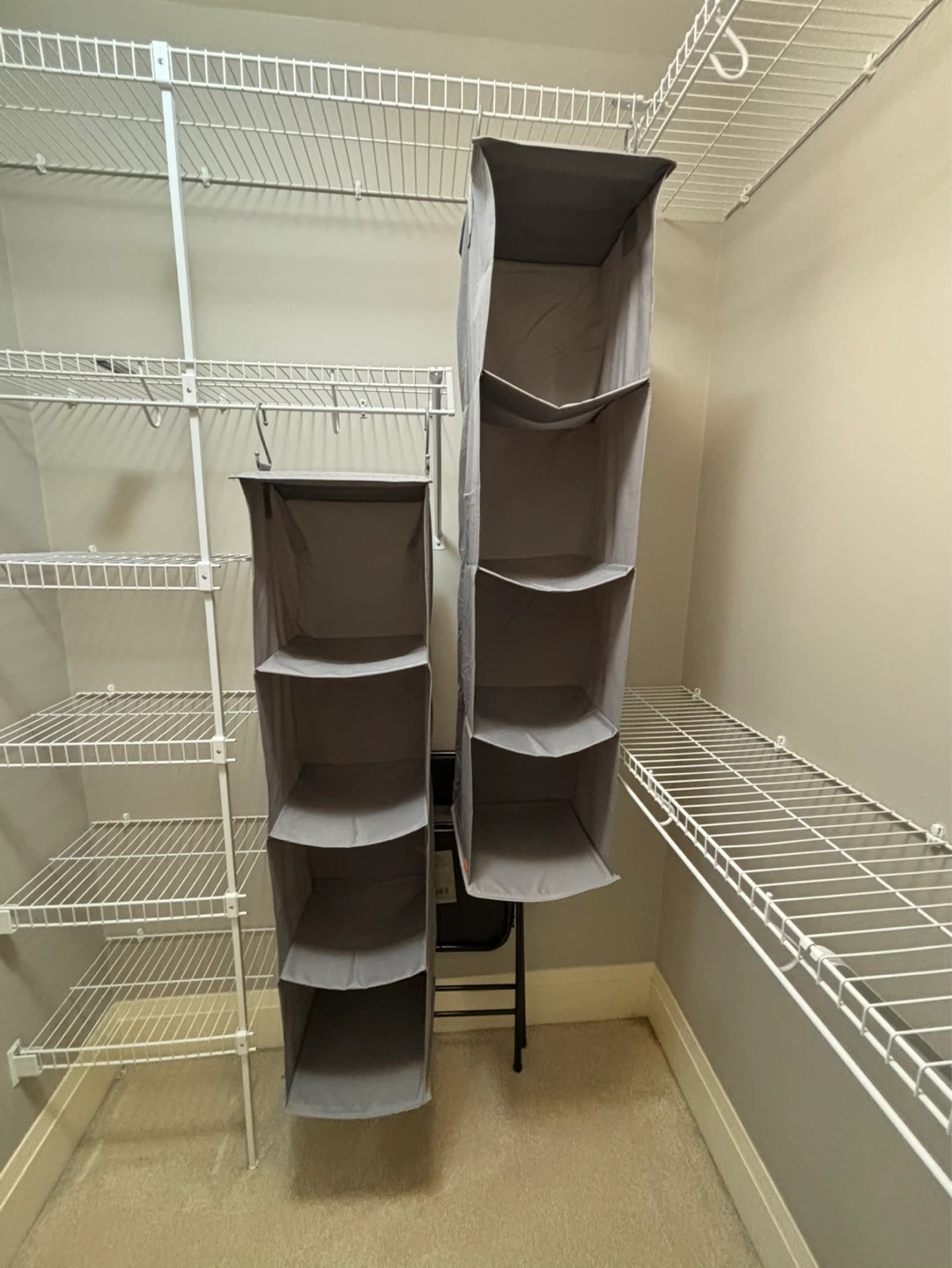 Grey Hanging Closet Organizers (2-piece set)