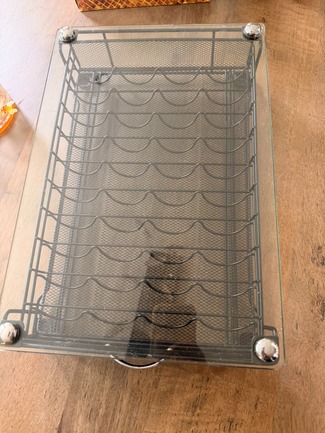 Glass and Metal coffee Rack