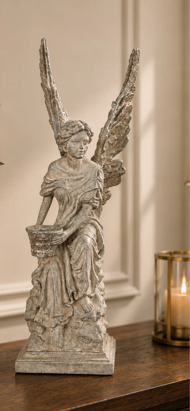 Angel Statue with Basket - photo 3