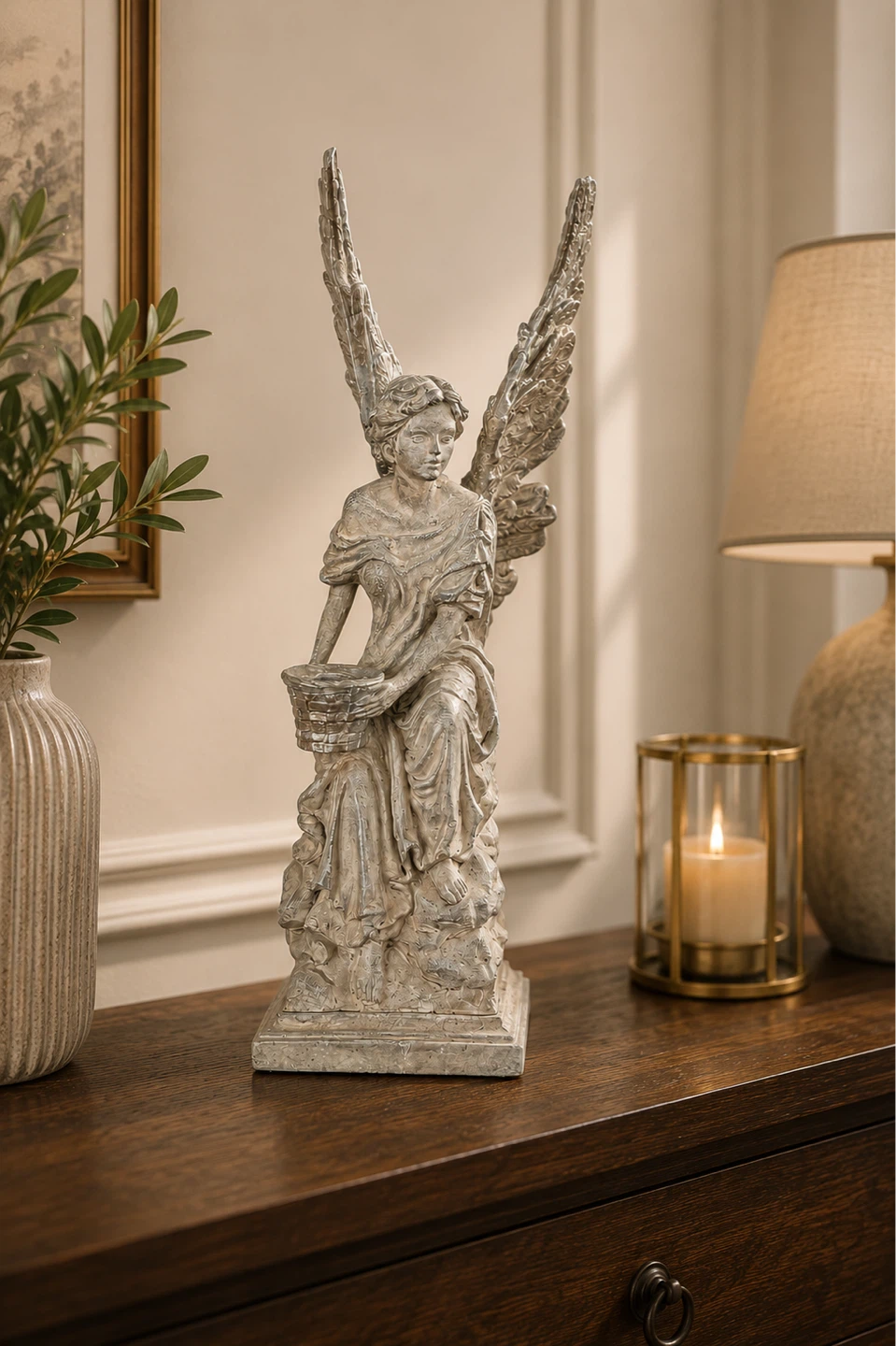 Angel Statue with Basket - photo 2