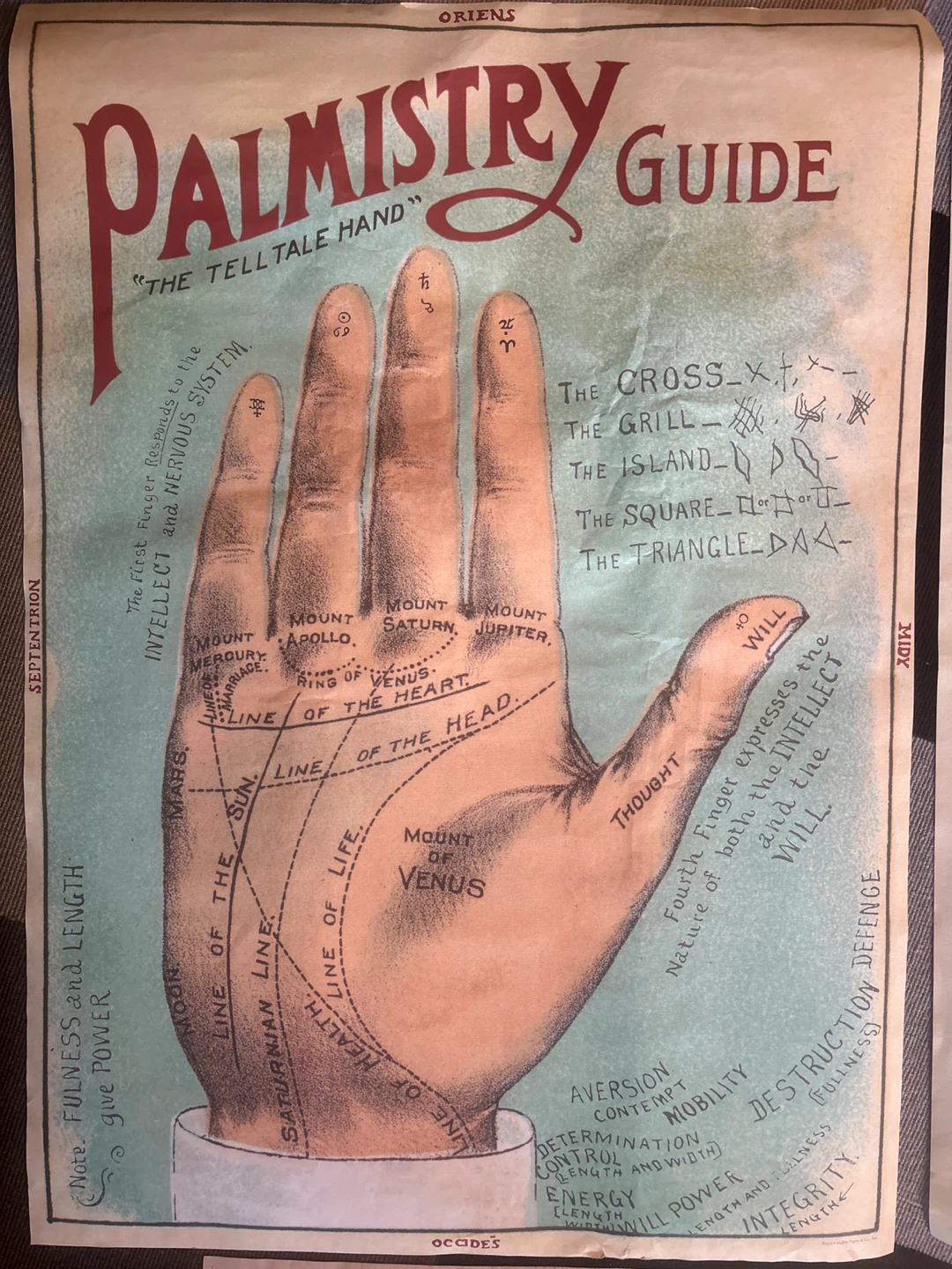 Oriens Palmistry Guide and Celestial Chart - photo 3