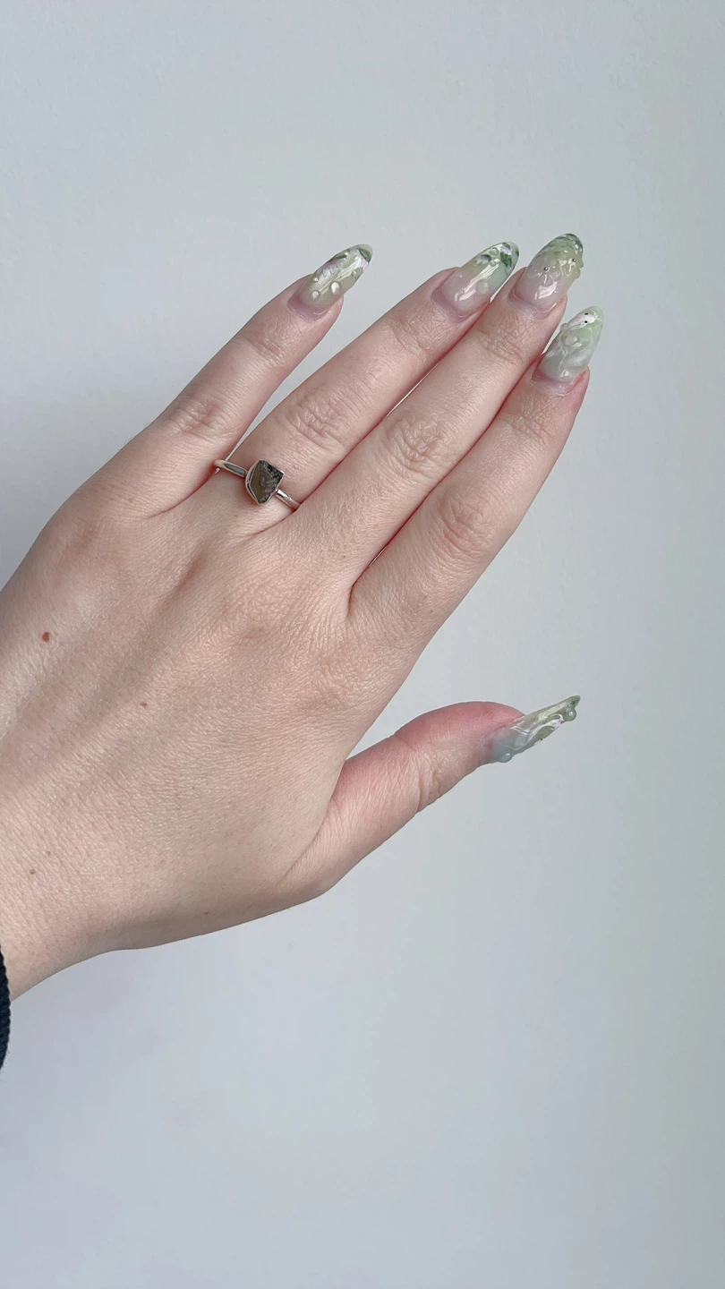 Moldavite Stone Sterling Silver Ring US 7 - photo 5