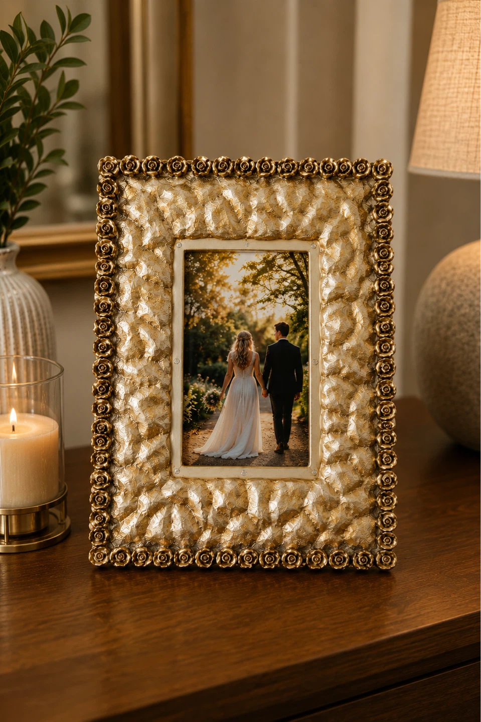 Ornate Gold Rose Photo Frame - photo 3