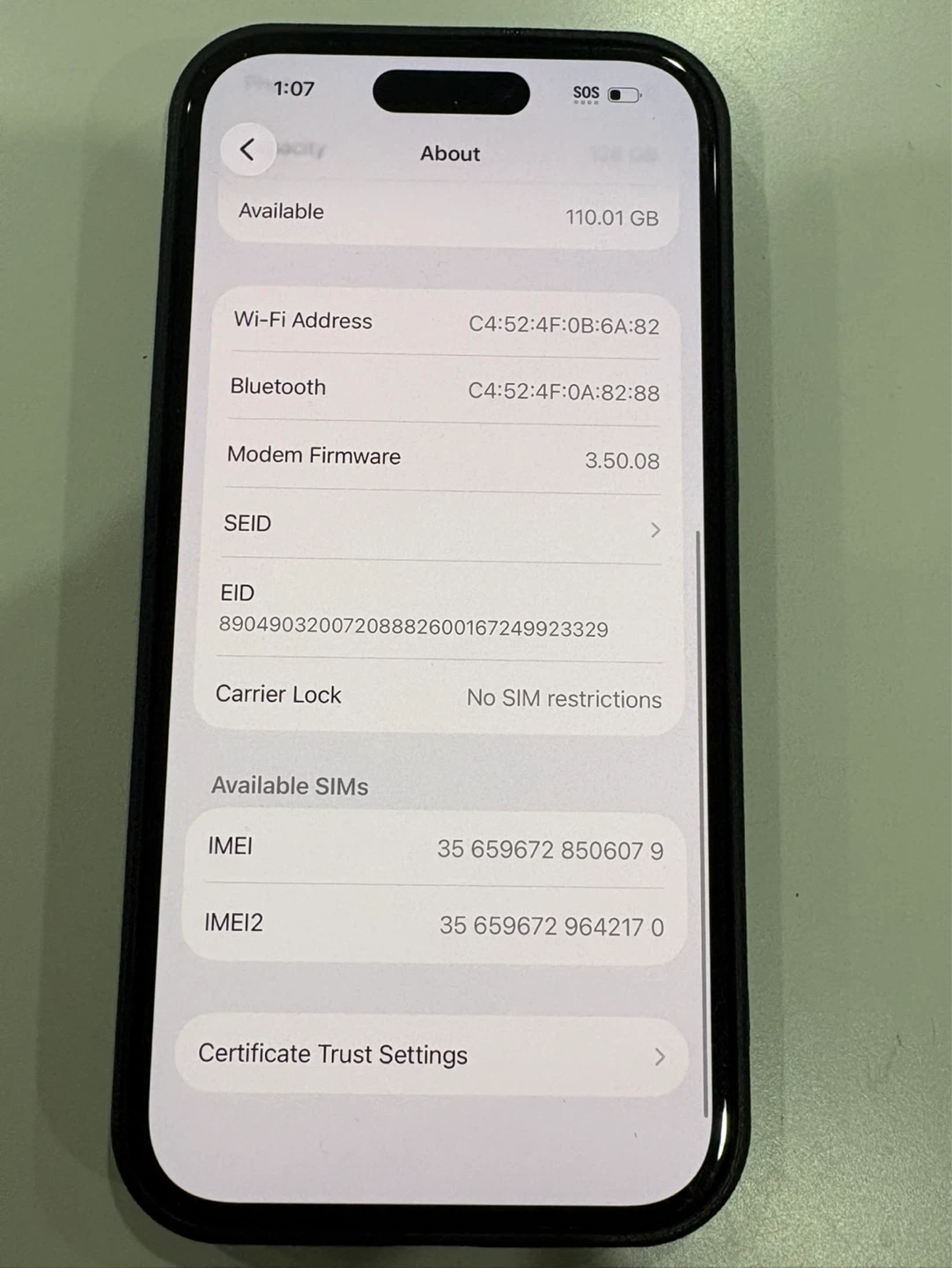 iPhone 15 128GB Unlocked - 88% Battery - Black - photo 5