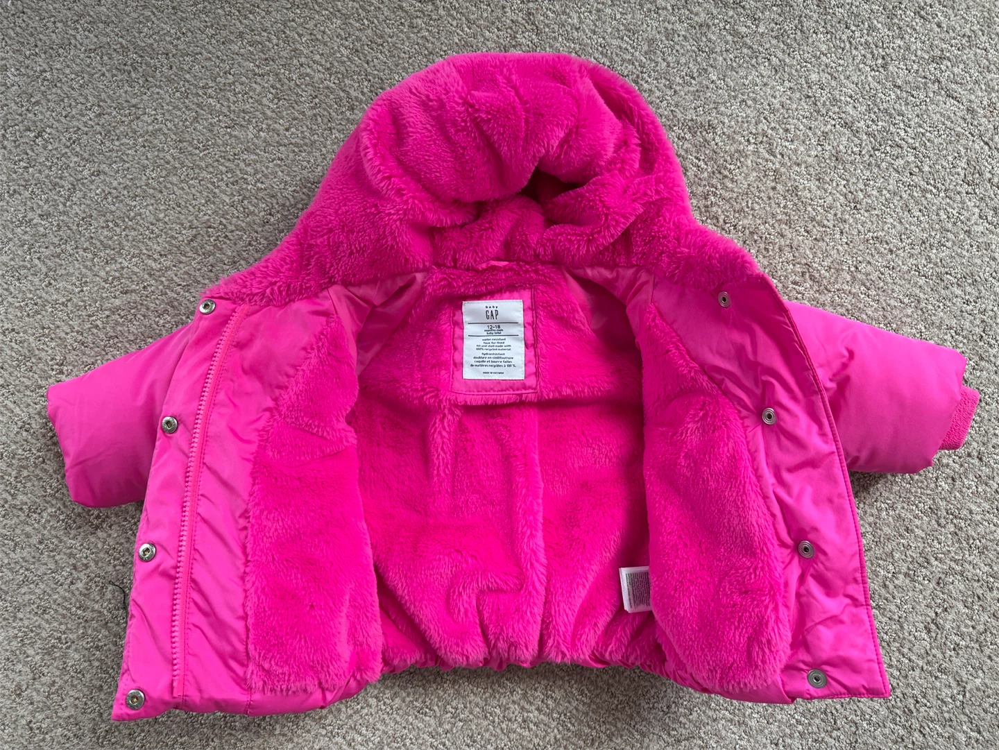 Baby Gap Pink Puffer Jacket - photo 2