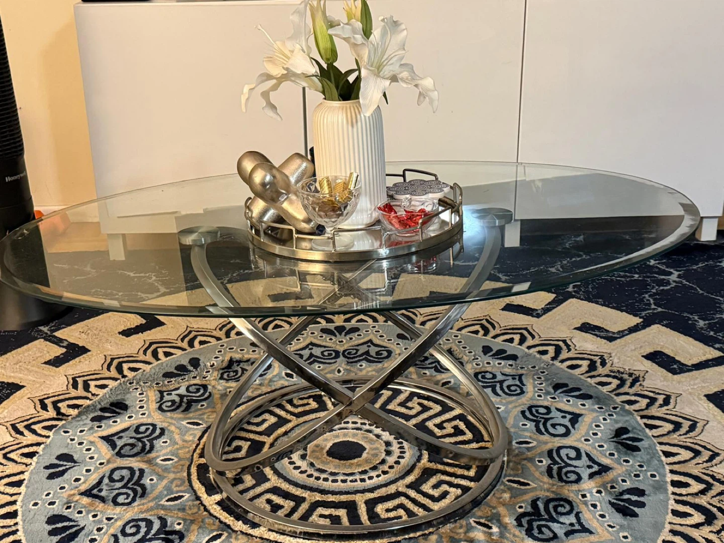 Glass coffee table