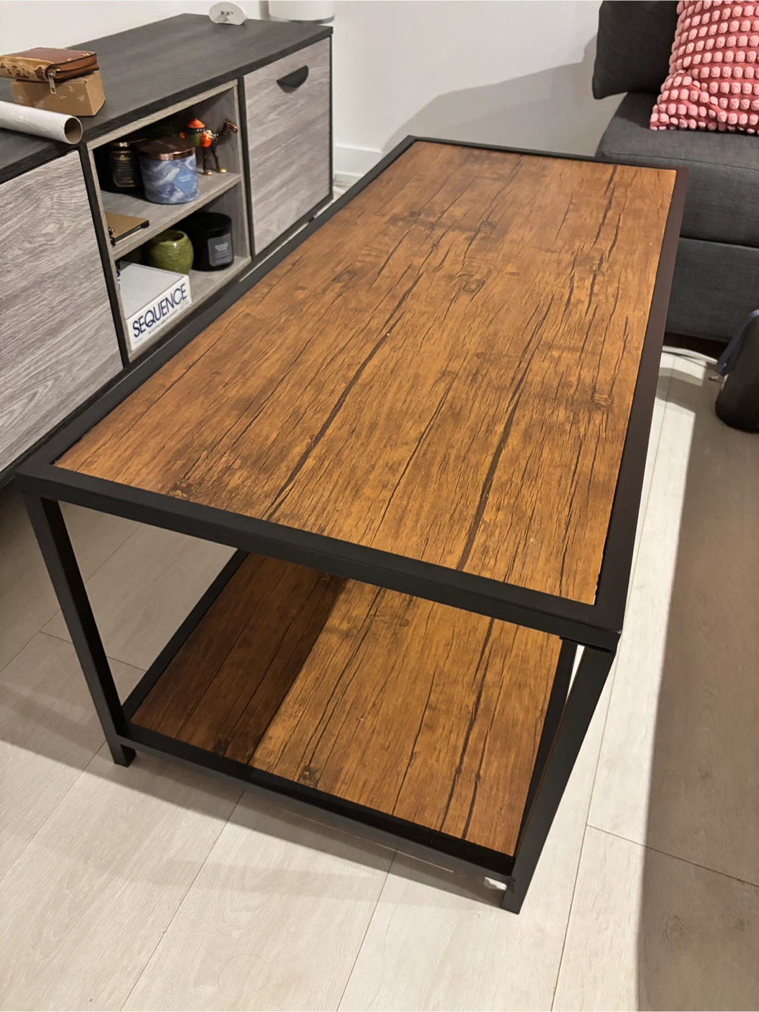 Coffee Table with Wood Grain Finish