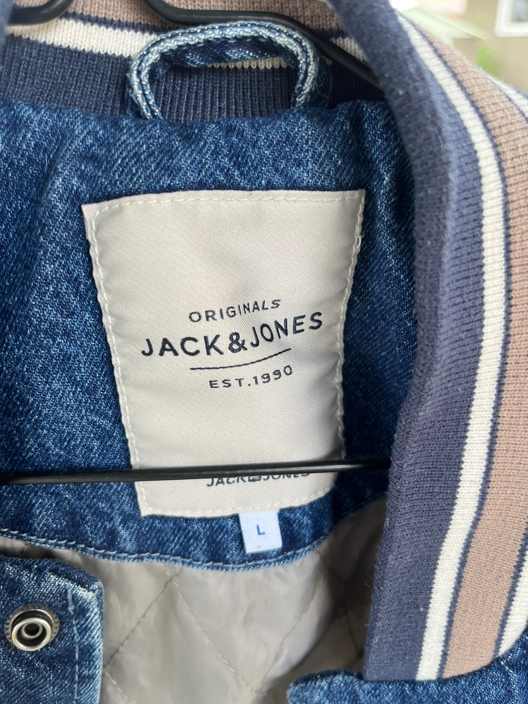 Jack & Jones Denim & Tan Varsity Jacket - photo 3