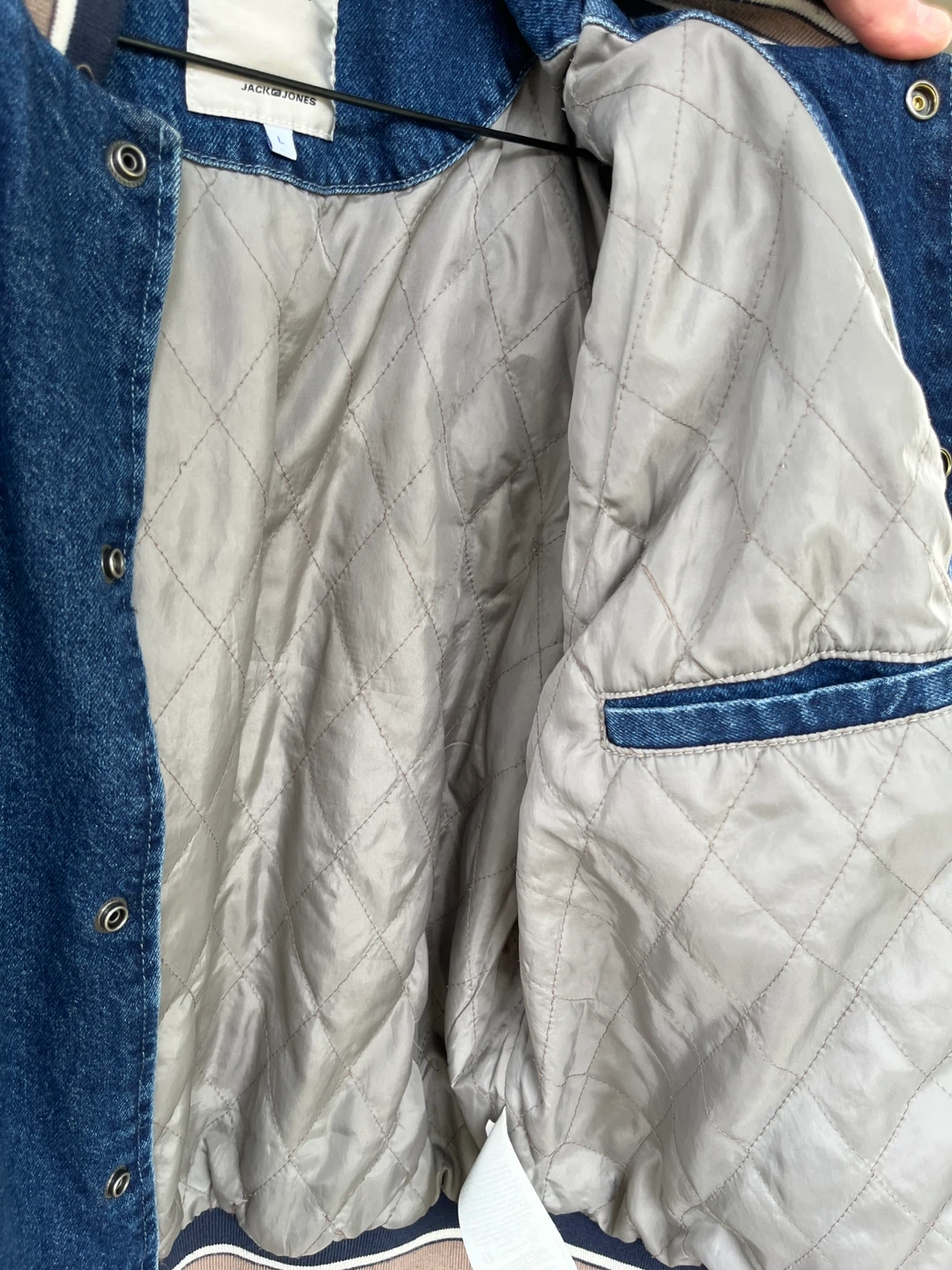 Jack & Jones Denim & Tan Varsity Jacket - photo 5