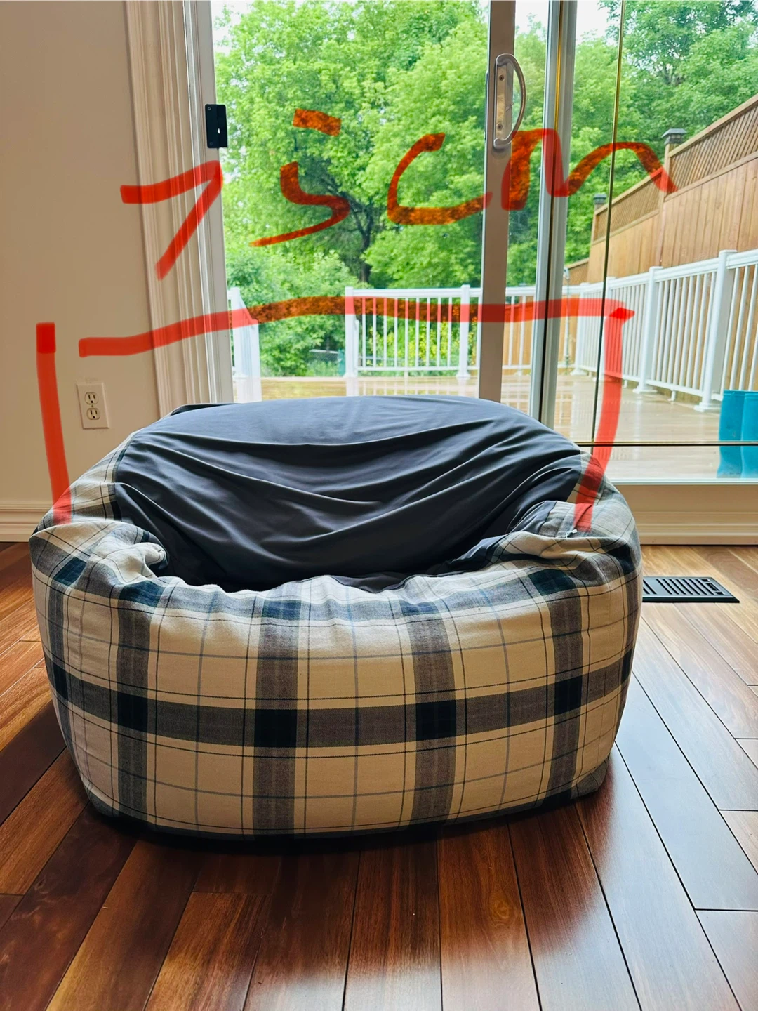 Large Bean Bag Chair – Like New, Washable Cover