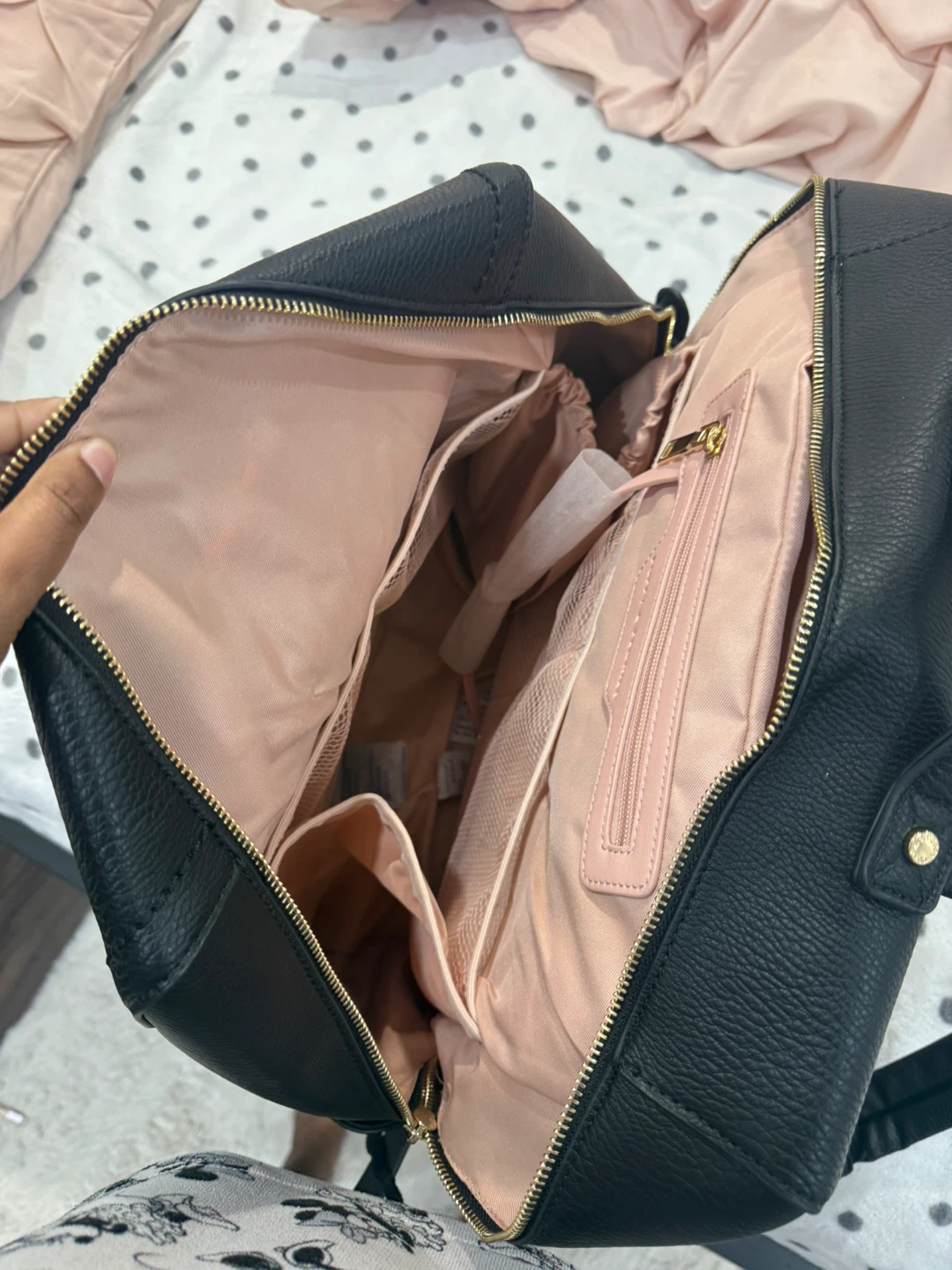 black faux leather backpack - photo 2