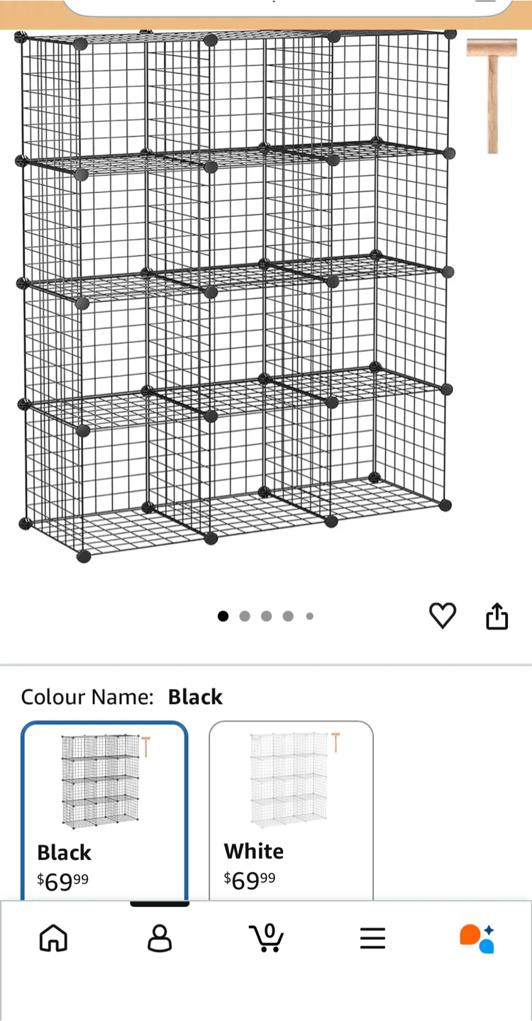 Black Wire Cube Storage Shelving Unit