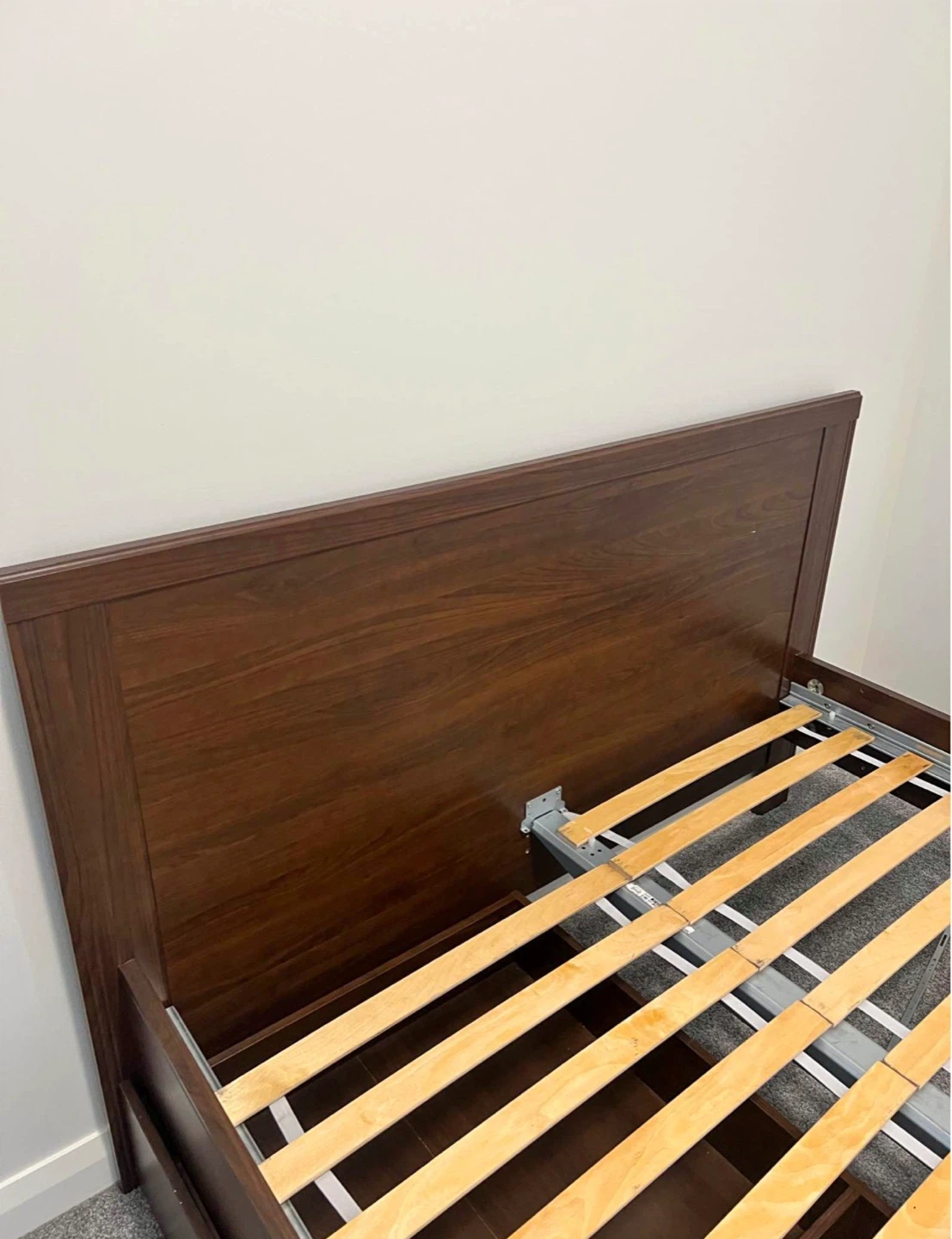 Full bed frame with drawers
