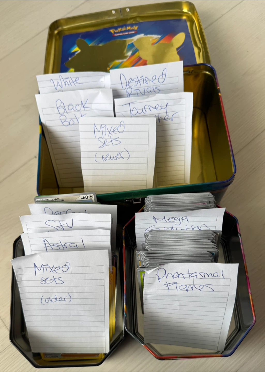 Sorted Pokémon card bulk