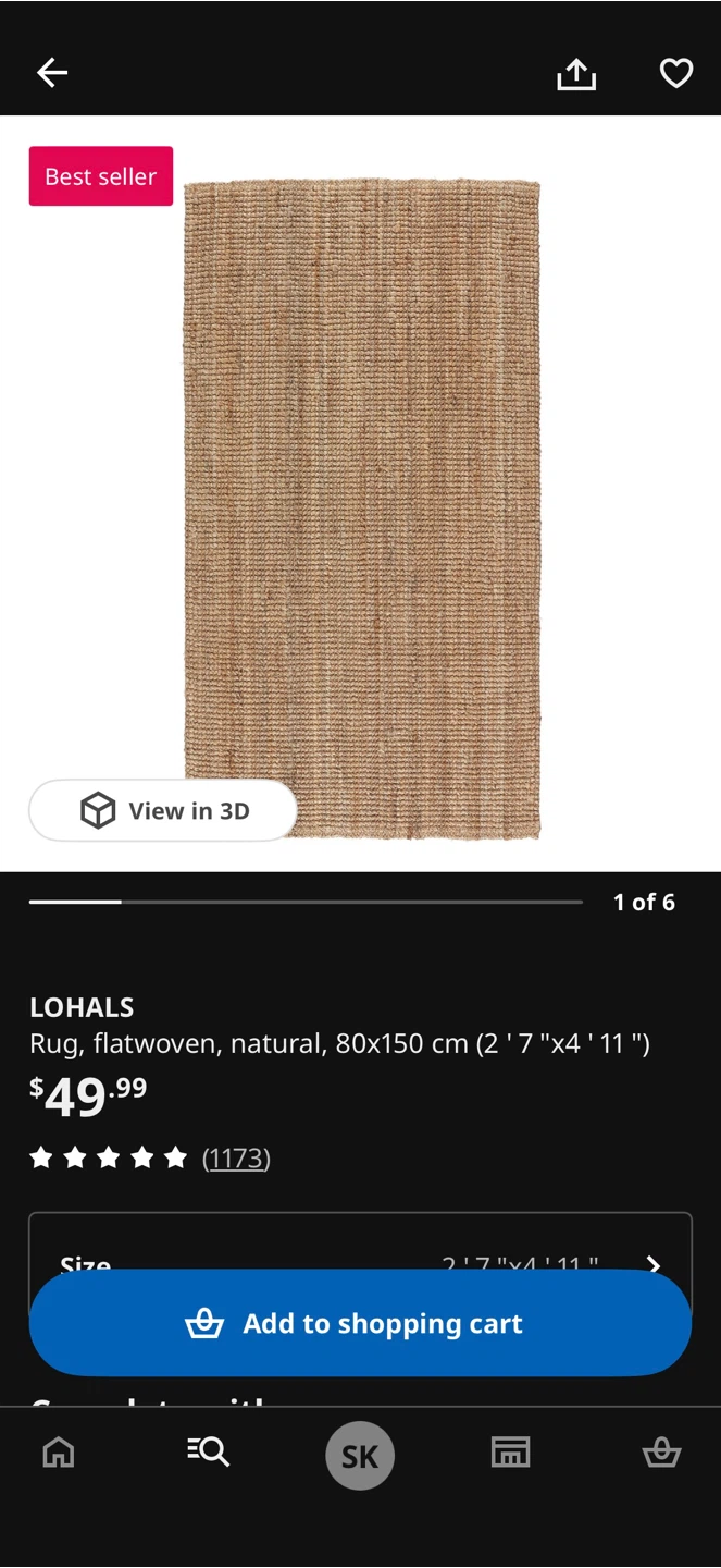 LOHALS Natural Flatwoven Rug