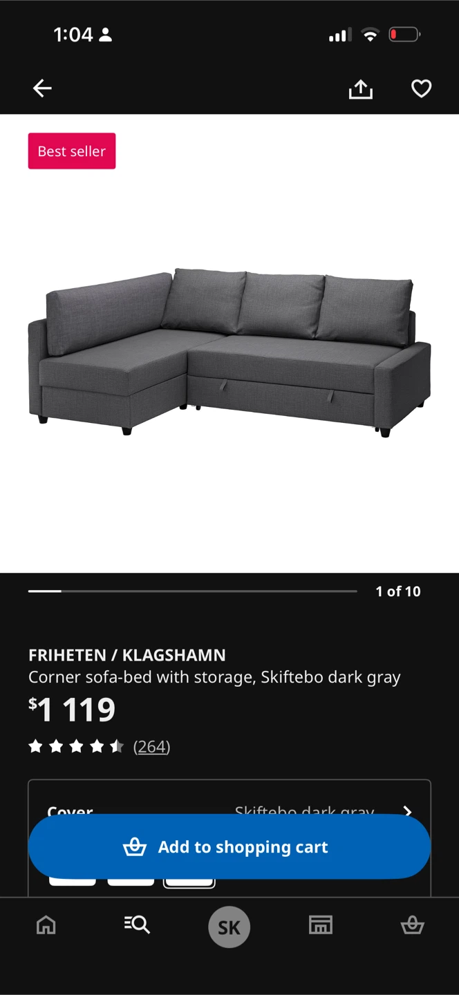 Sofa bed with Inbuilt storage for sale - photo 2