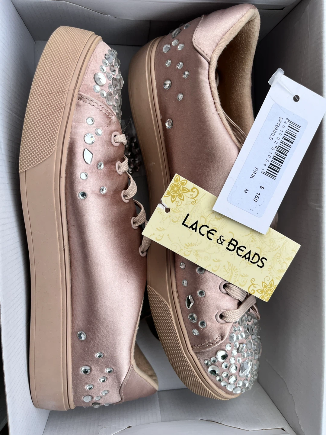 ALDO Women's Pink Satin Sparkle Sneakers - photo 3
