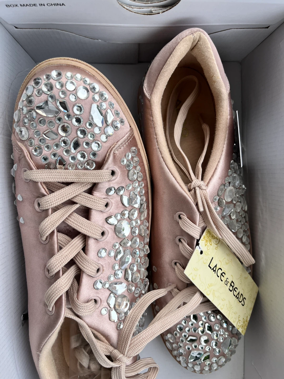 ALDO Women's Pink Satin Sparkle Sneakers - photo 4