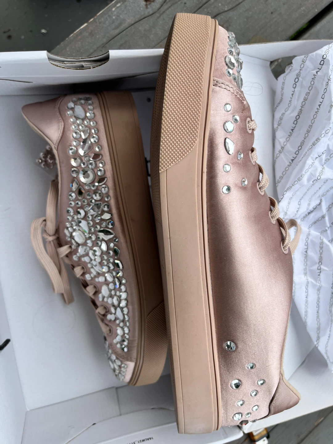 ALDO Women's Pink Satin Sparkle Sneakers - photo 5