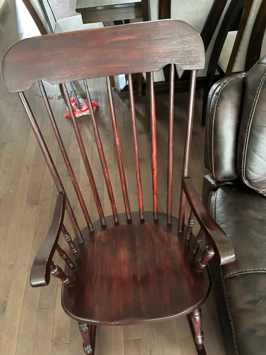 Wooden Rocking Chair - Dark Wood Finish - photo 2