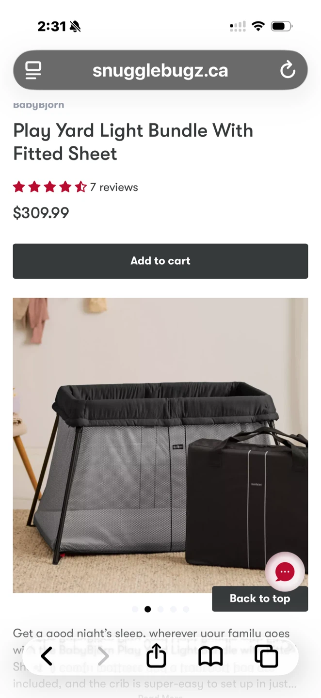 BabyBjorn Play Yard Light Bundle With Fitted Sheet