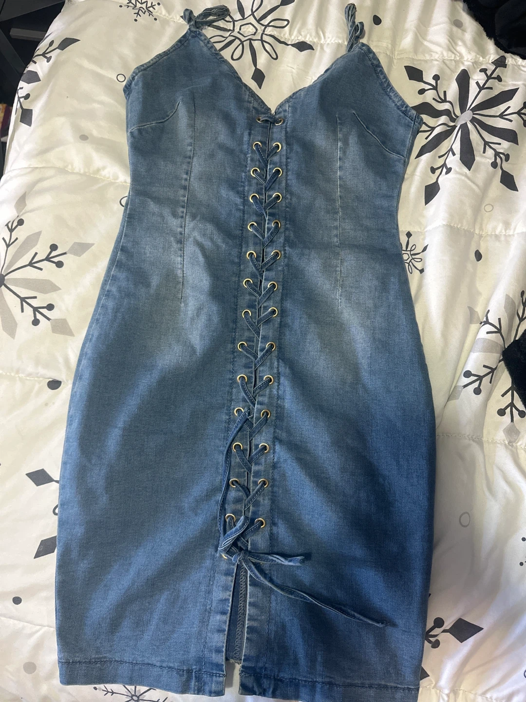 Revamped Denim Lace-Up Dress M/M