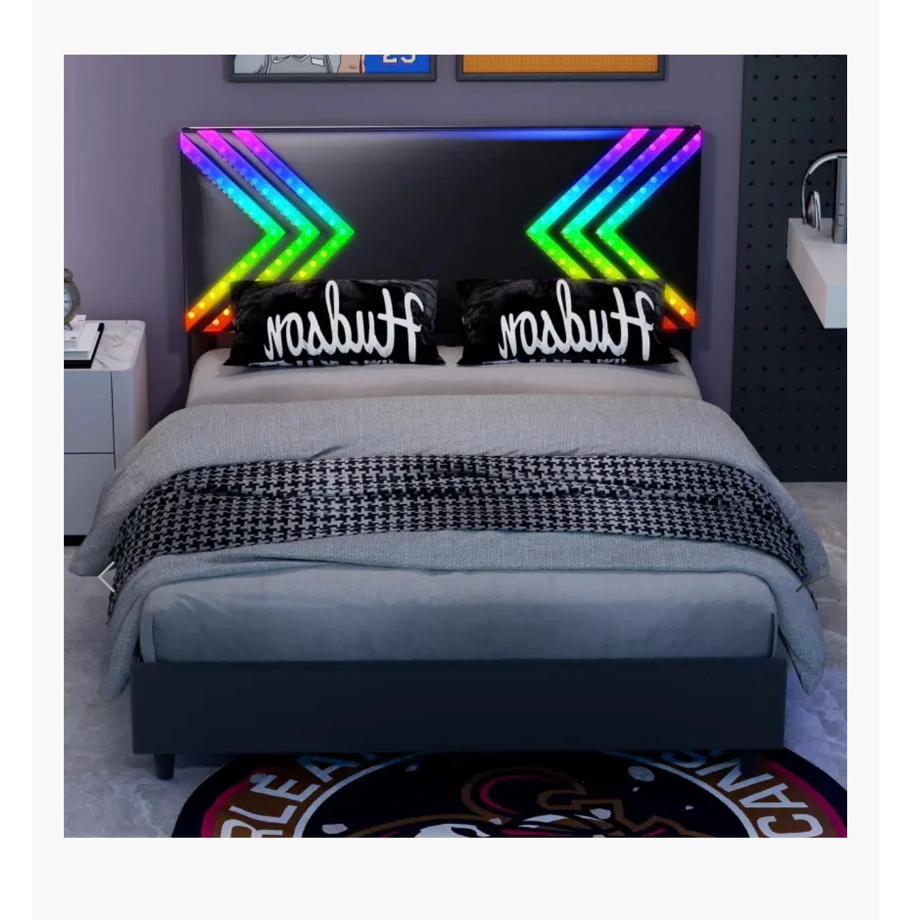 RGB Gaming Bed Frame with LED Lights (Twin bed)