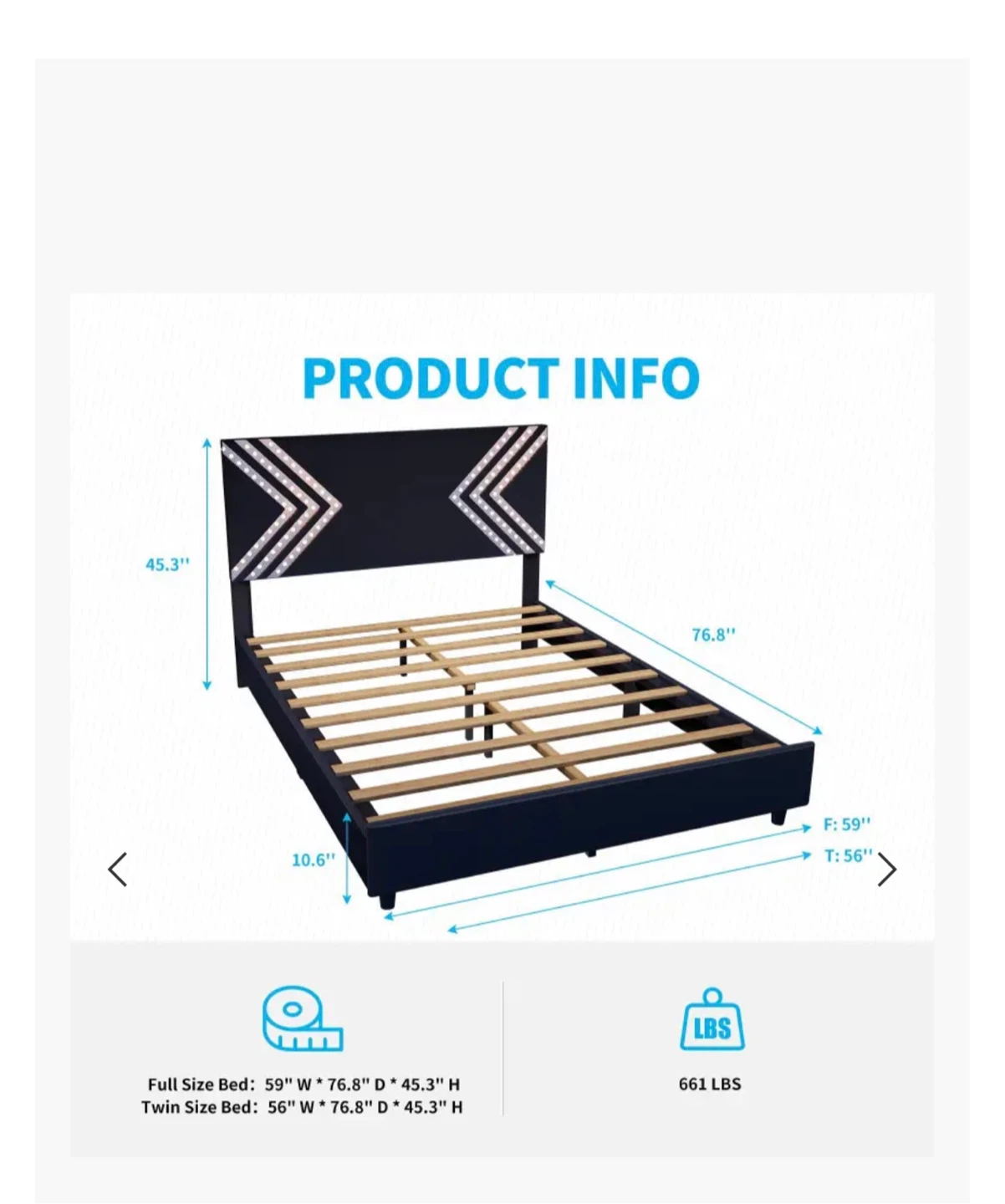 RGB Gaming Bed Frame with LED Lights (Twin bed) - photo 2
