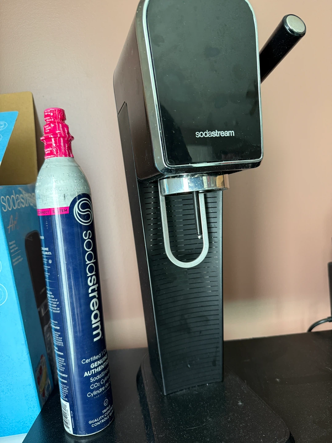 SodaStream Art + Two CO₂ Cylinders + Bottle – Like New