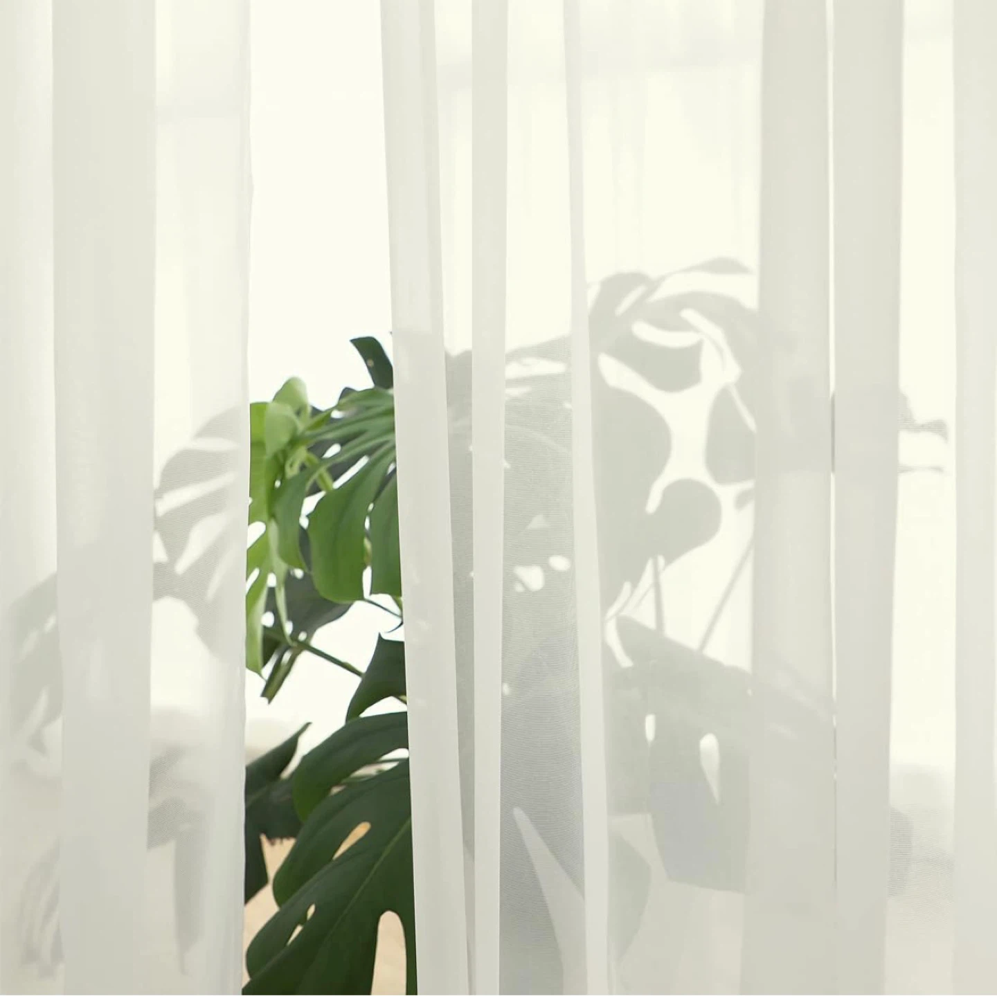 ABCHOME Sheer Voile Curtains – Set of 2 Panels – 52” x 90” Beige - photo 5