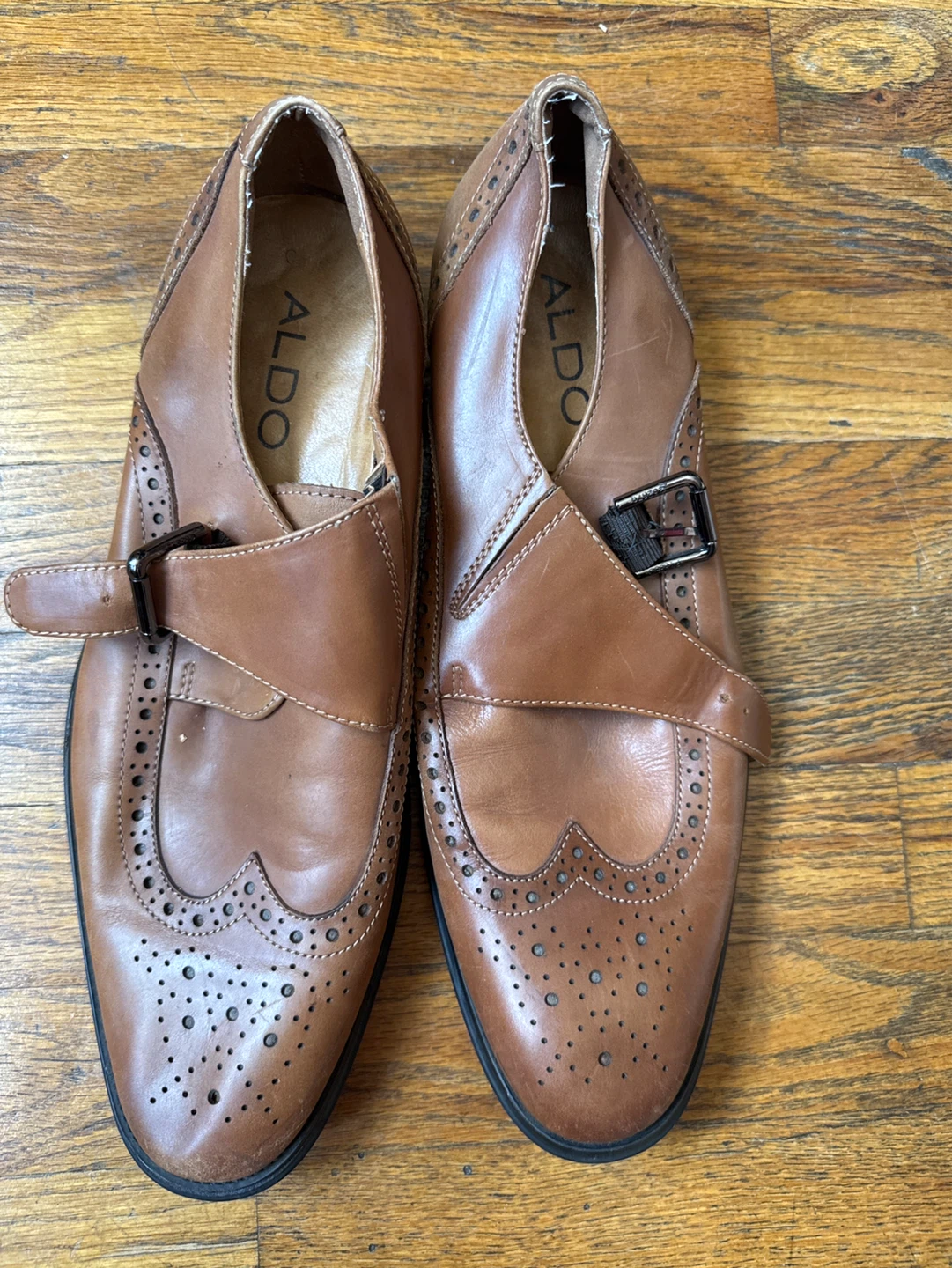 SIZE 9 - ALDO Brown Leather Dress Shoes