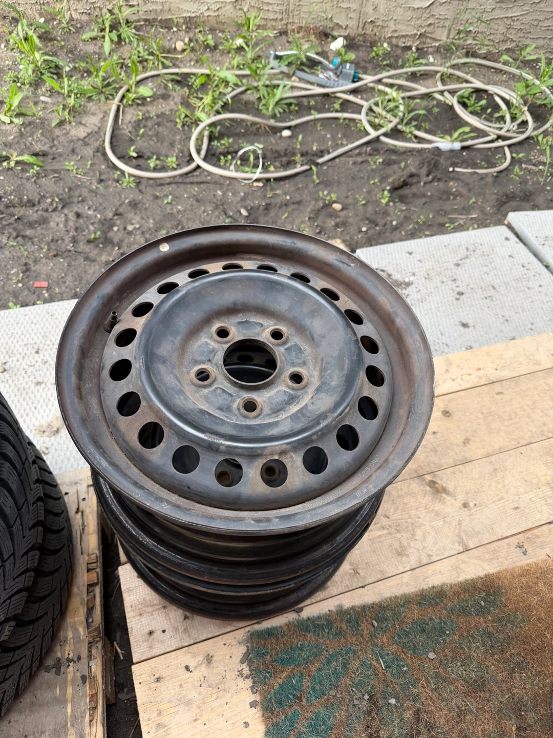 Set of 4 black steel rims