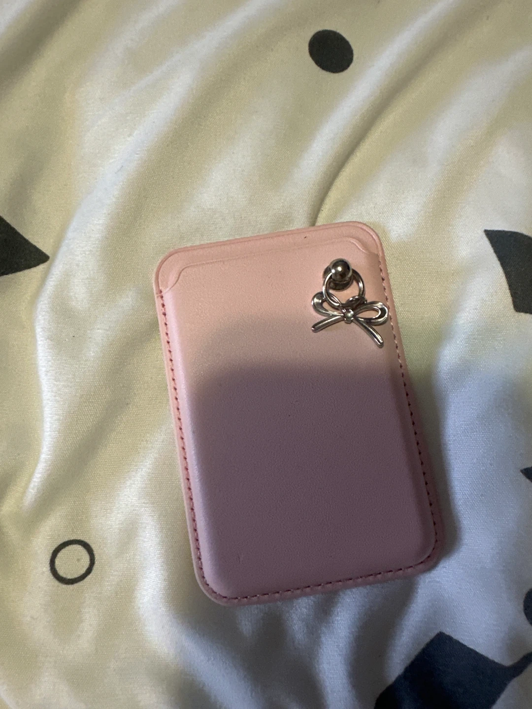 MagSafe Phone Pink Card Holder with Bow Charm