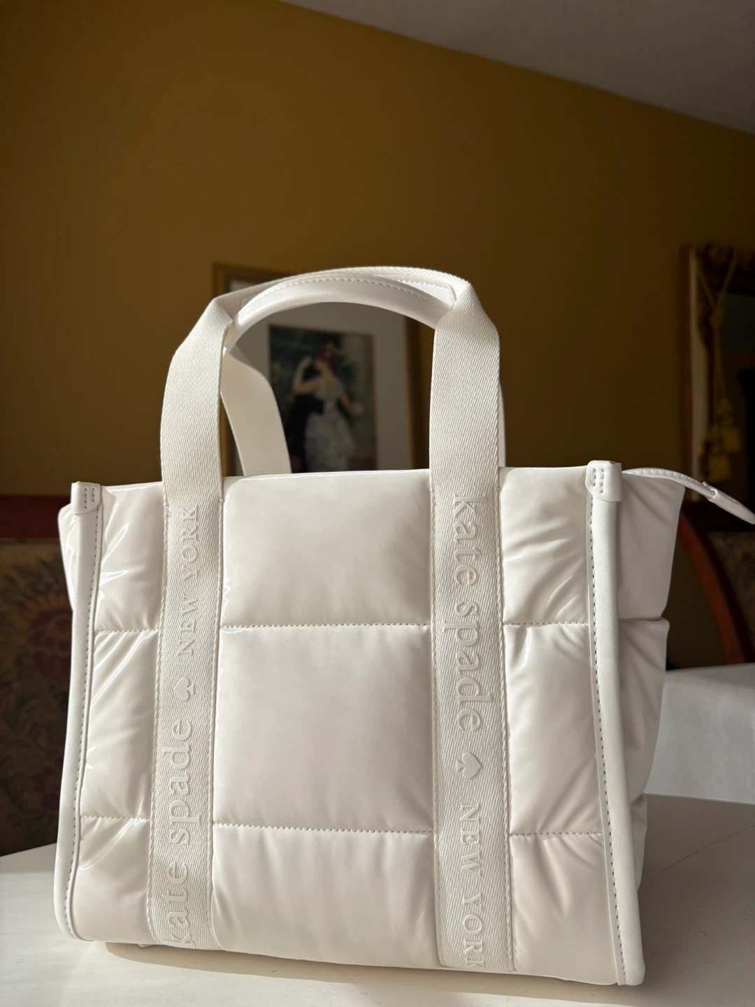 Kate Spade New York White Puffer Tote Bag