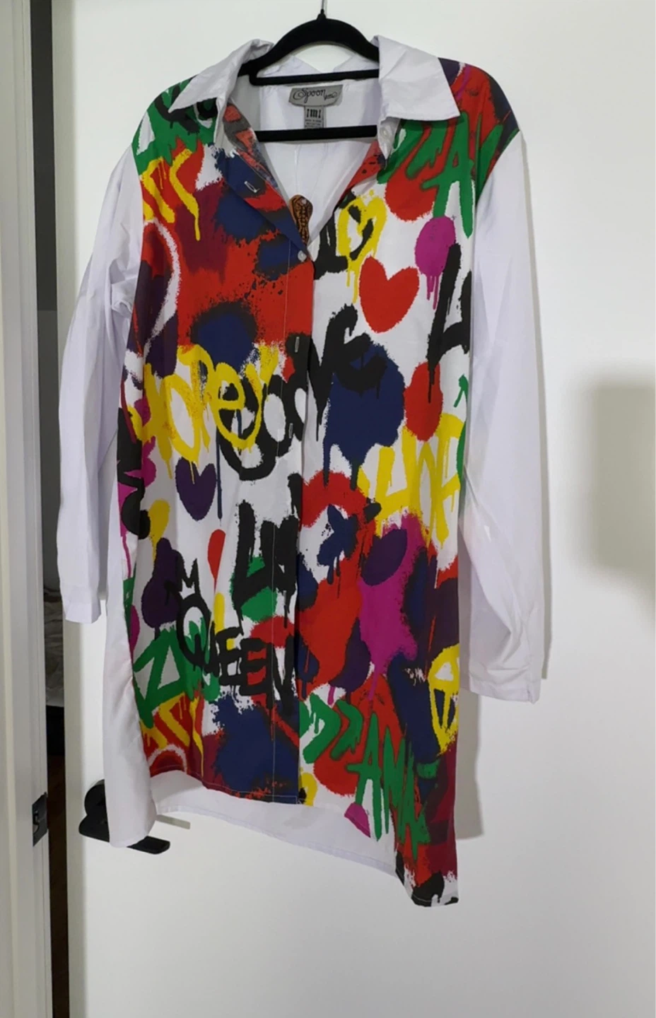 Capson Graffiti Print Button-Up Shirt - White/Multi-Colour - photo 2