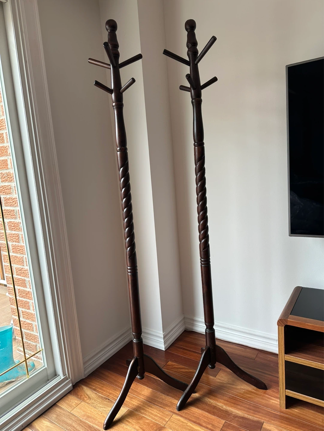 Dark Wood Coat Rack Set