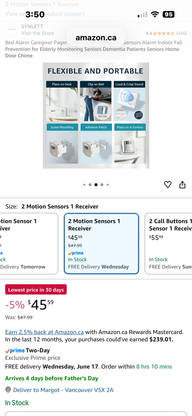 Synlett Portable Caregiver Pager 2 Motion Sensors 1 Receiver - photo 4