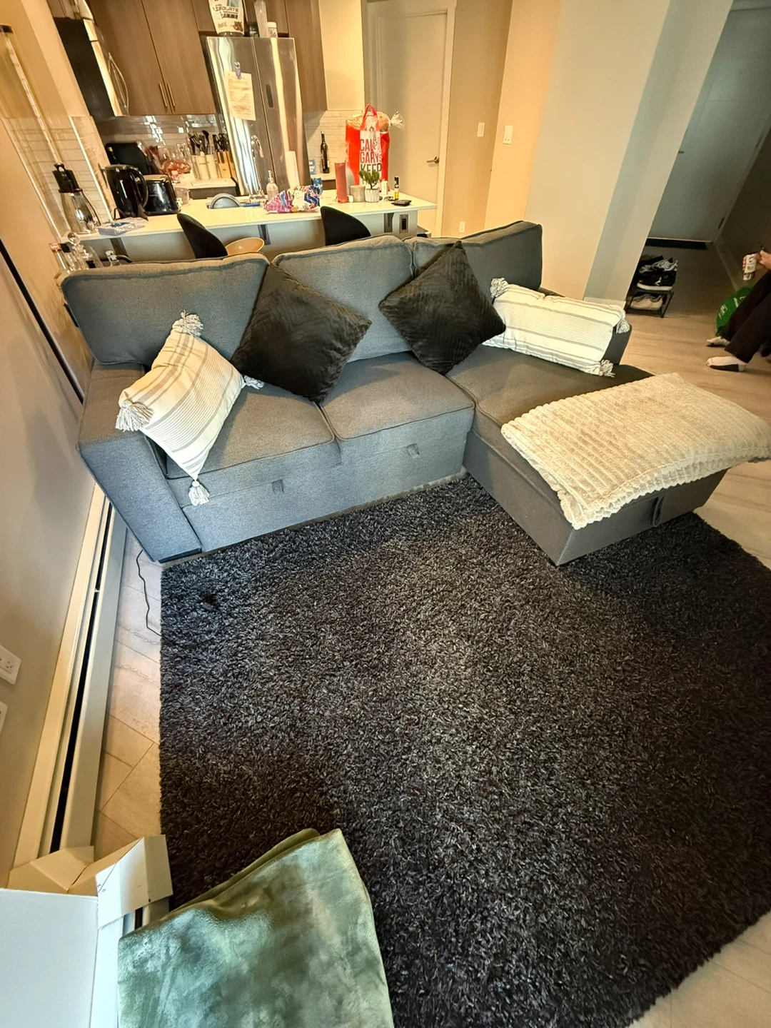 Grey Dark L Couch/ Pull out Couch - photo 2