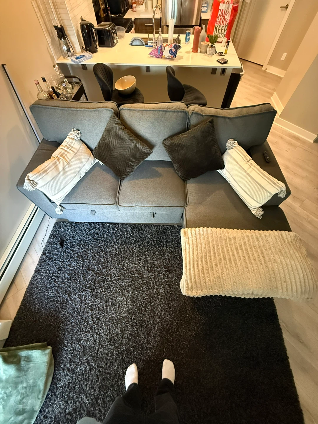 Grey Dark L Couch/ Pull out Couch - photo 5