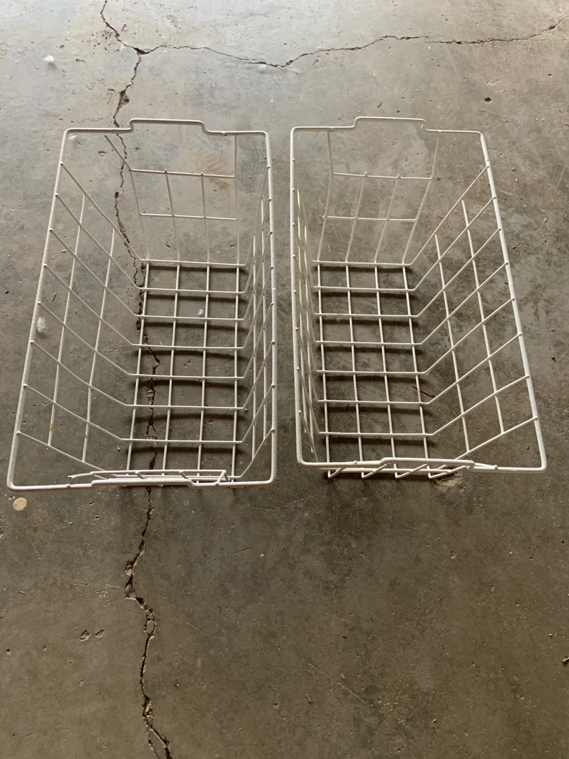 White Wire Baskets - Set of 2