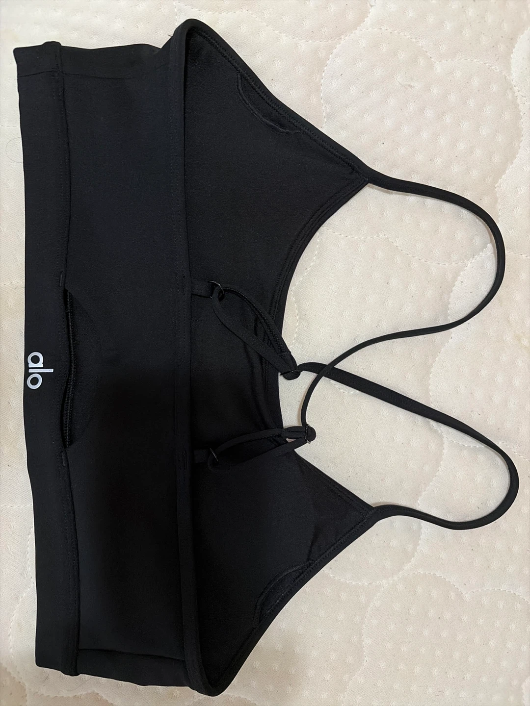 Alo Yoga Black Sports Bra and Bike Shorts Set - Size M/L - photo 5