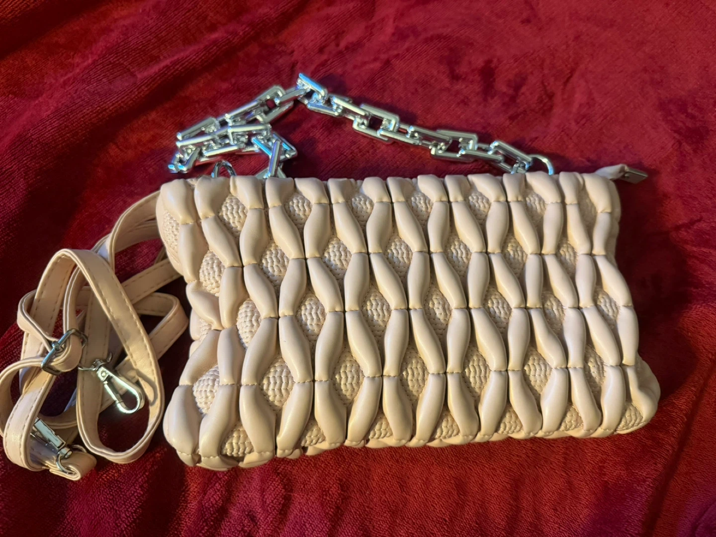 Chic Ruched Clutch Purse with Silver Chain Strap - photo 5