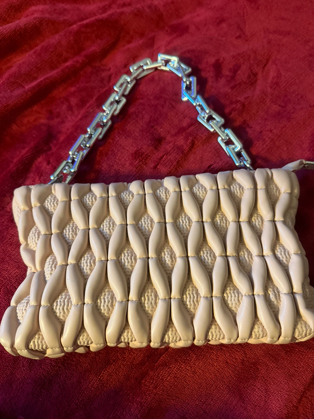 Chic Ruched Clutch Purse with Silver Chain Strap - photo 2
