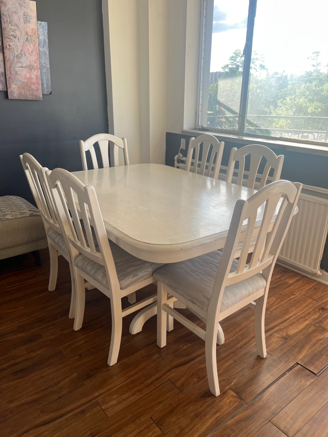 White Dining Table with 6 Chairs - photo 3