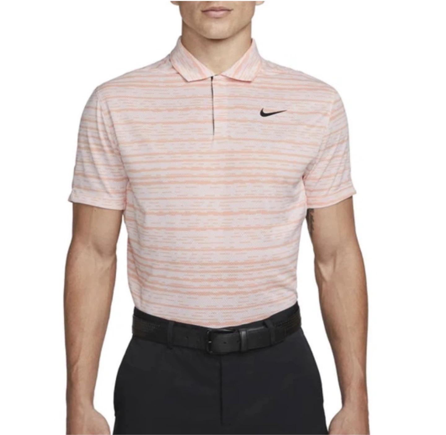 Nike Dri-FIT ADV Tiger Woods Polo Shirt Pink Striped Men’s M