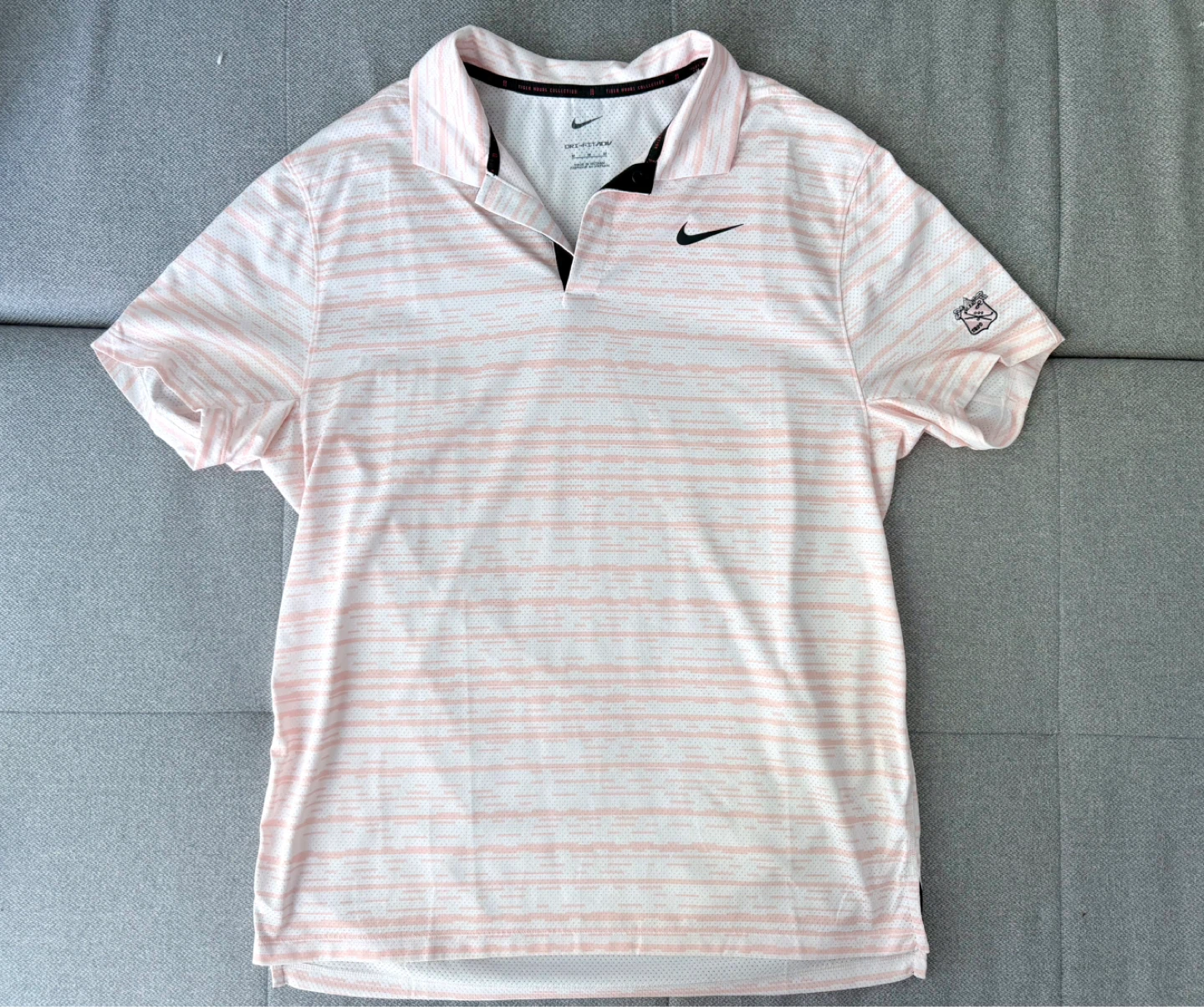 Nike Dri-FIT ADV Tiger Woods Polo Shirt Pink Striped Men’s M - photo 4