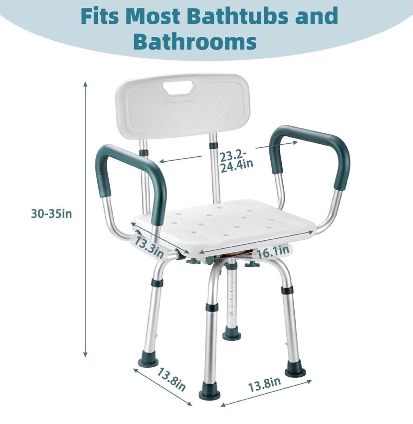 Brand New Swivel Shower Chair with Arms and Back - photo 2