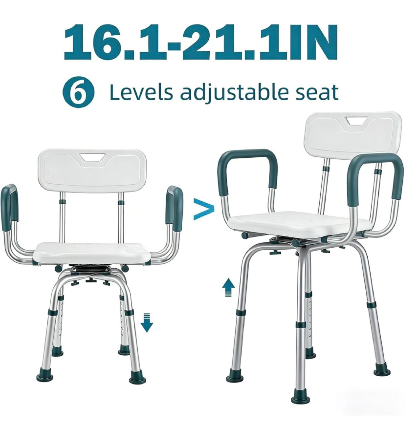Brand New Swivel Shower Chair with Arms and Back - photo 5