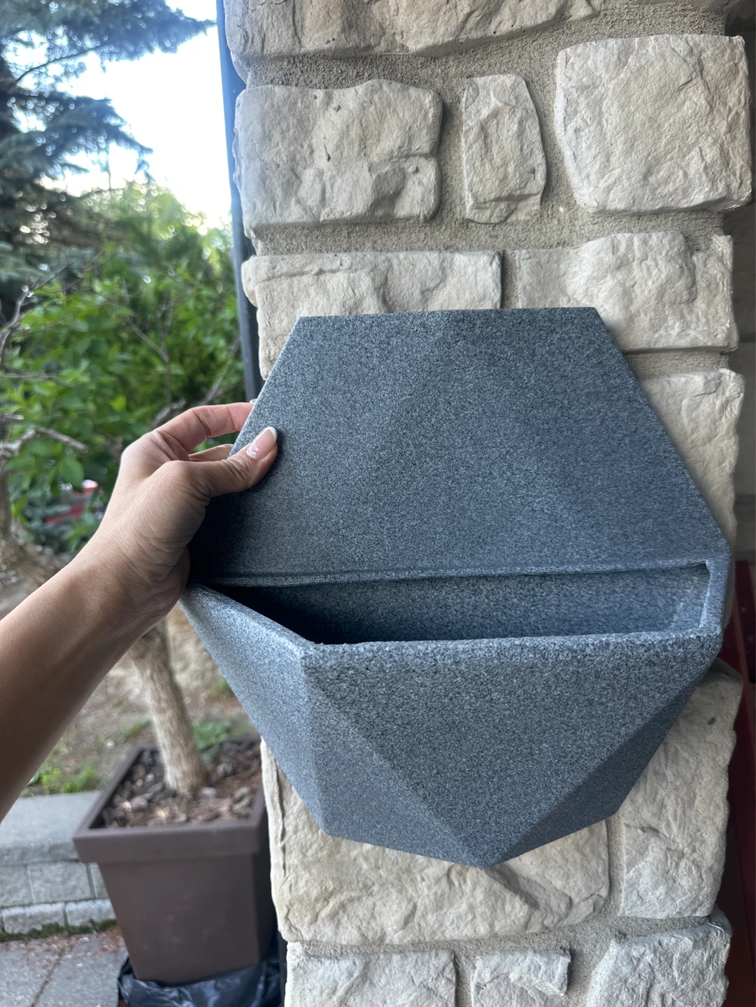 Japi Wall Planter - Hexagonal - Grey - photo 4